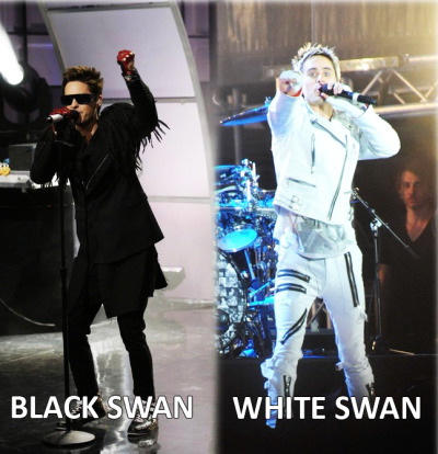 sophiecaley: Jared Leto: BLACK SWAN VS WHITE SWAN