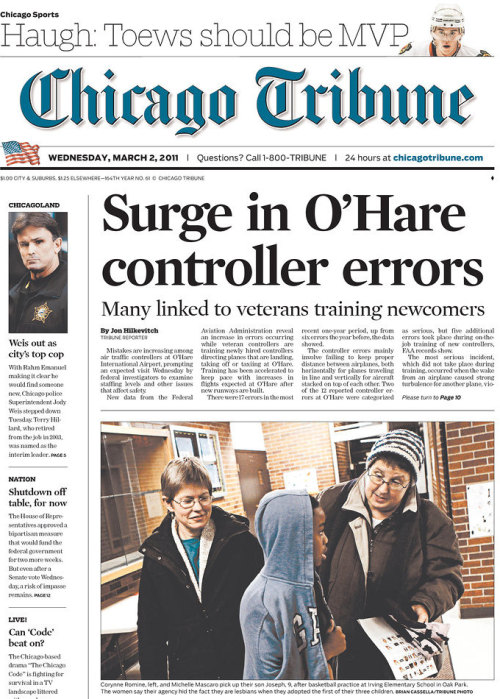 chicago tribune front page. Chicago Tribune#39;s front