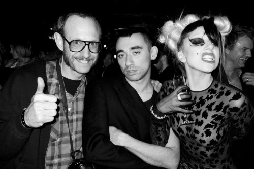 Me,Nicola Formichetti and Lady Gaga at the after party for the Thierry Mugler show.