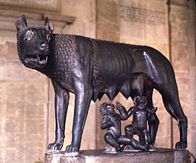 The twins, Romulus and Remus,