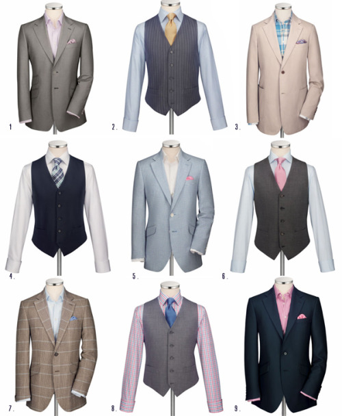Spring summer groom's looks by Seersucker suits in grey pink taupe tan 