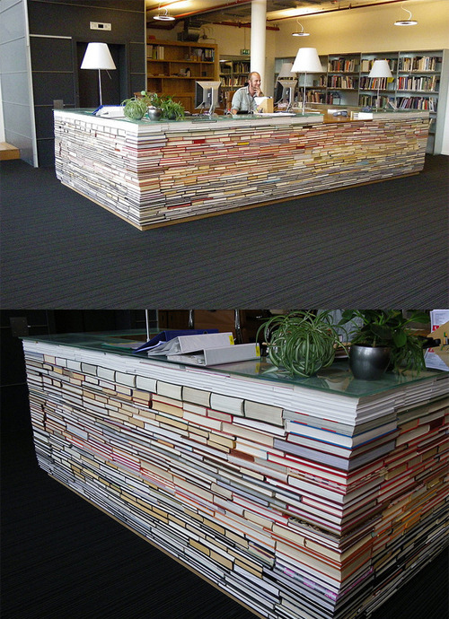 jonwithabullet:    Recycled Books Library Desk 
