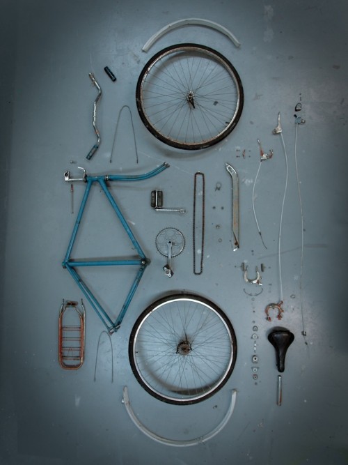 thingsorganizedneatly:  SUBMISSION: Bicycle Dismantled for Redesign 