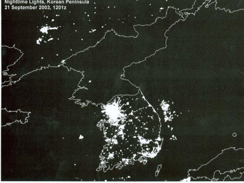 satellite north korea at night. North Korea by night