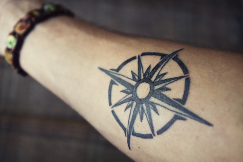 My compass rose on my right forearm which represents my desire to travel 