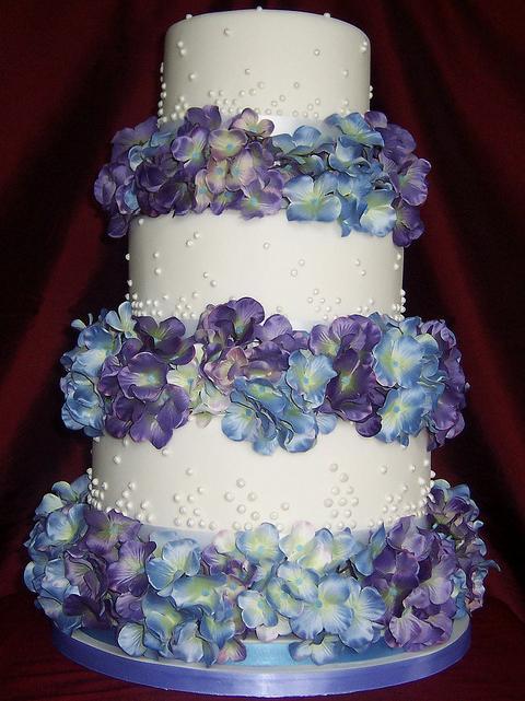 Dummy Hydrangea Wedding Cake