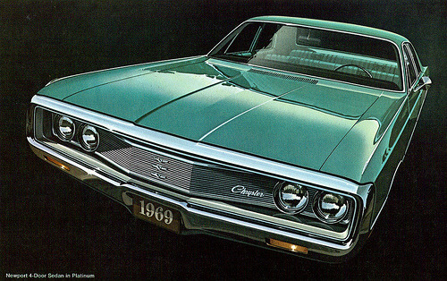 1969 Chrysler Newport 4 Door Sedan art illustration by