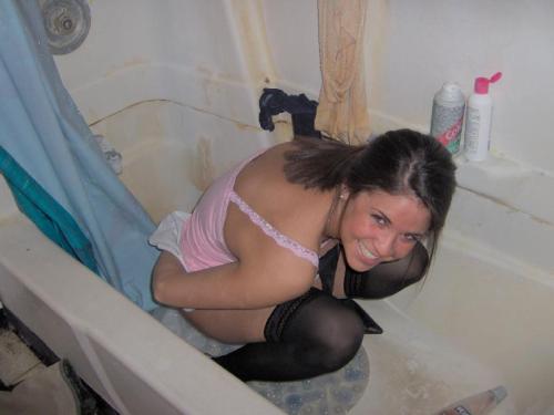 Tagged bathtub pissing stockings amateur 