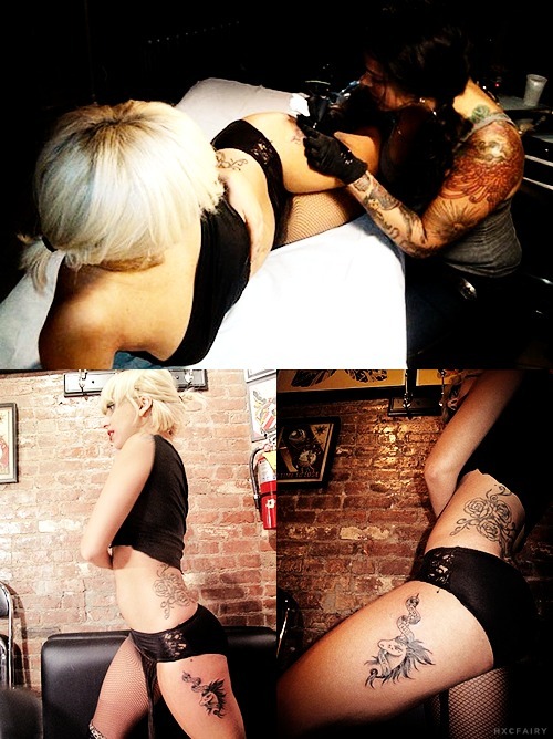 lady gaga born this way tattoo. Lady GaGa getting her #39;Born