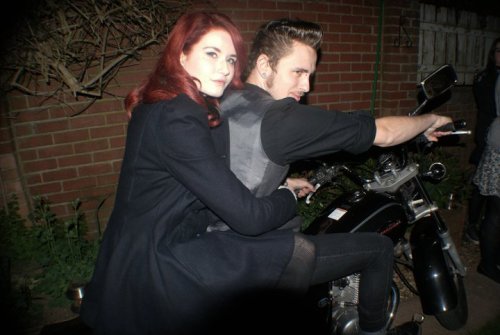 insanerockabilly Me and charlotte on a nice bike at a friends party