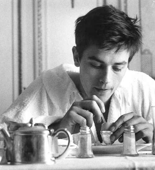 Breakfast with young Alain Tagged alain delon breakfast and coffee