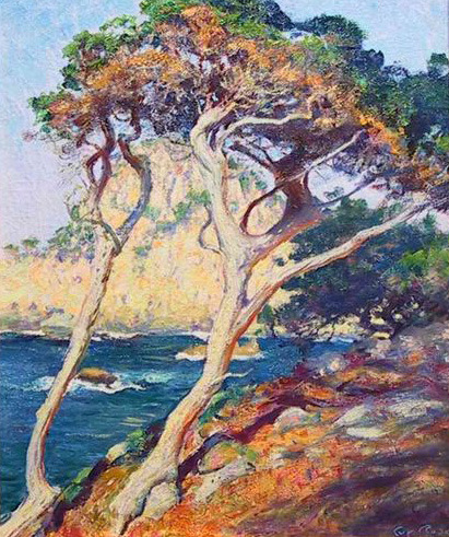 paintings of trees. “Point Lobos Trees” oil on
