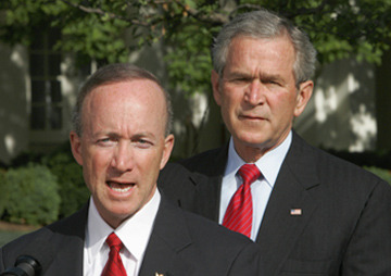 Mitch Daniels: Architect Of The Bush-Era Debt Crisis<br><br>    In other words, the “fiscal conservative” Daniels oversaw the federal  budget as it was making its precipitous dive from a $236 billion  surplus – then on a trajectory to eliminate the entire federal debt in a  decade – to a $400 billion deficit by the time he left in June 2003.  Plus, because of proposals developed on Daniels’s watch – such as tax  cuts favoring the rich and unpaid-for projects, including the invasion  of Iraq and a new prescription drug plan – the fiscal situation of the  federal government continued to sink over the ensuing years, plunging to  a trillion-dollar-plus annual deficit by the time Bush left office in  2009.    This is the next Republican savior-in-waiting?
