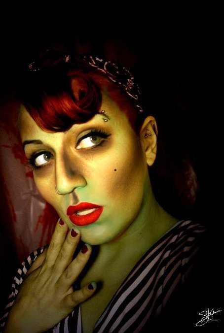 girl zombie makeup. Zombie Pinup Girl Makeup by