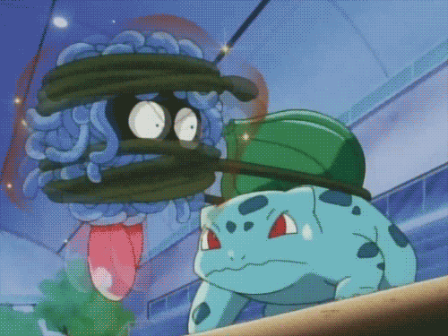 Tangela usando Stun Spore em Pokémon Scent-zação!