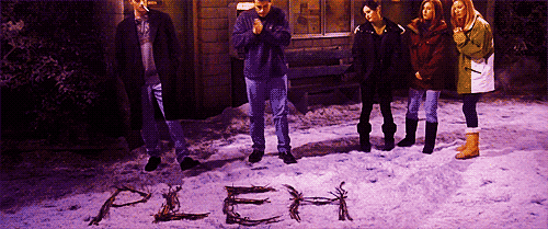 aetheres:    MONICA: What’s “Pleh”? JOEY: That’s “Help” spelled backwards so that the helicopters can read it from the air.  