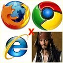 
 O melhor Navegador é:( ) Firefox( ) Google Chrome( ) Internet Explorer(x) Jack Sparrow
