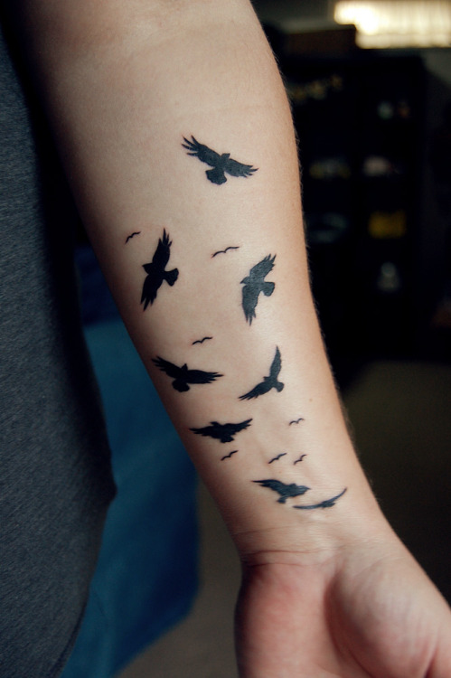 flock of birds tattoo. This is my flock of irds