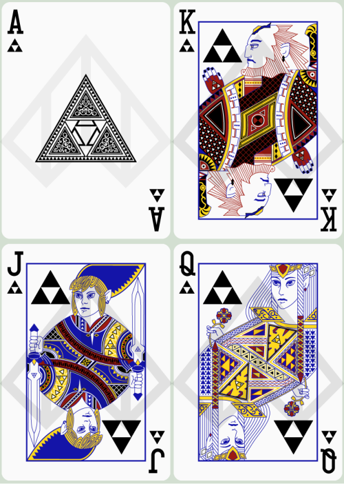 koldunkisloty:

Zelda Poker Cards: Ace, King, Queen and Jack of Triforce // By: Nelde
