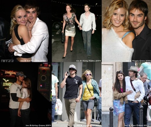 Ian Somerhalder and his girlfriends 1Kate Bosworth20022Nicky Hilton