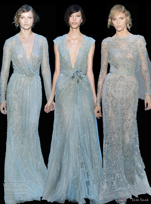 Icy blue gowns long sleeved vneck dress embroidered with ice blue 