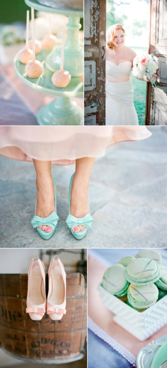  with this peachypink and tiffanyblue color combo on this real wedding