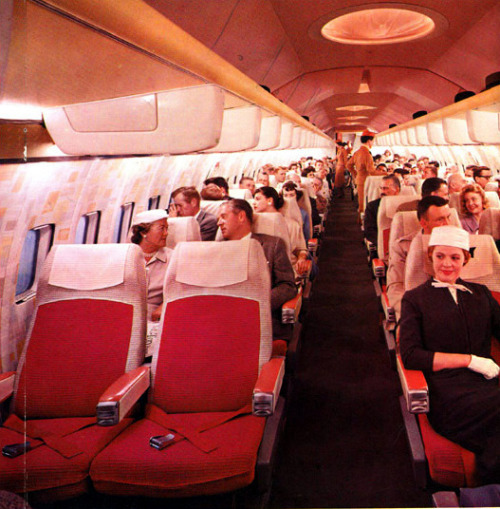 Prerelease interior mockup of the Boeing 707 Zoom