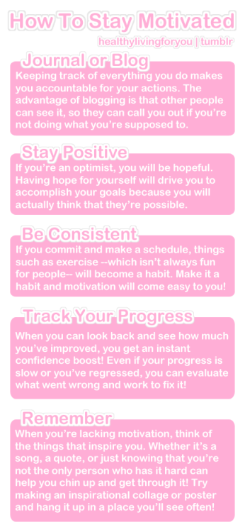 healthylivingforyou:

People have been asking me how I stay motivated… So here you go!
