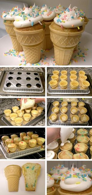 things i would like to eat. / Ice cream cone cupcakes in Cupcakes and muffins recipes, step by step instructi