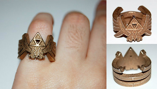 The Legend of Zelda Hylian Crest Ring This stainless steel Triforce ring is