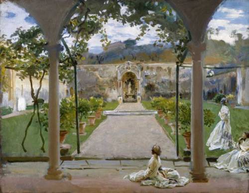John Singer Sargent, At Torre Galli - Ladies in the garden come è oggi - Today view:  foto di Sailko, Wikipedia 