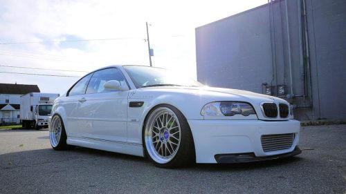 BMW M3 Coupe E46 on BBS LM wheels with blue BBS caps via 6speedonline 