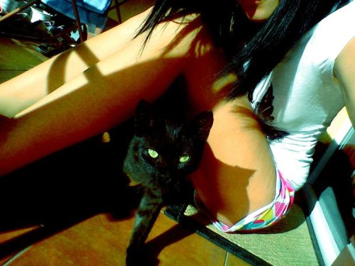 emo girl &amp; cat