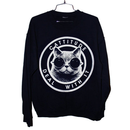 sweaters-that-exist:

(via Cattitude Sweatshirt Select Size by burgerandfriends on Etsy)

