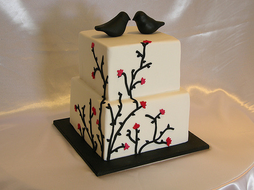 square fall wedding cake