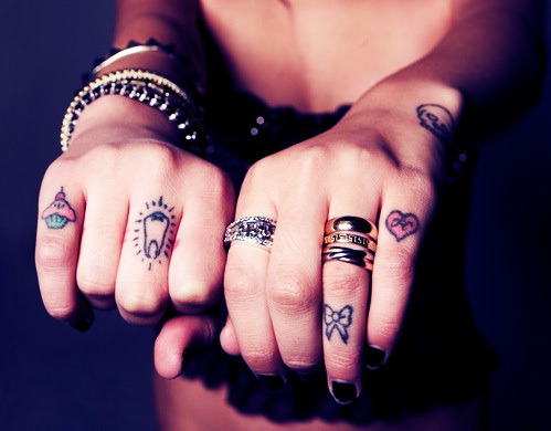 Tagged Hanna Beth Hanna Beth Merjos tattoos fingers hands finger tattoos 