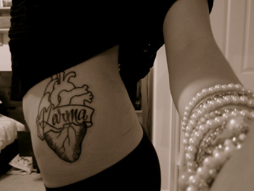 My human heart with Karma ran across it my 3rd tattoo and my favourite by 