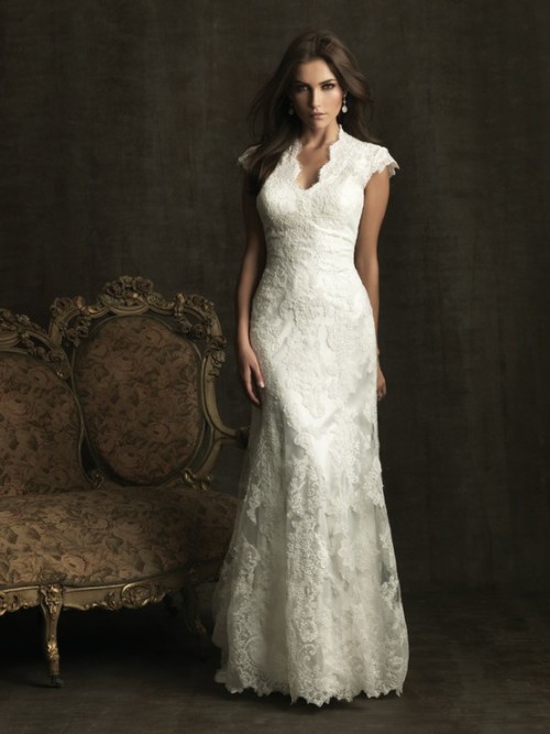 Modest All Lace Vintage Inspired Wedding Dress available in 2012 at Bridal 