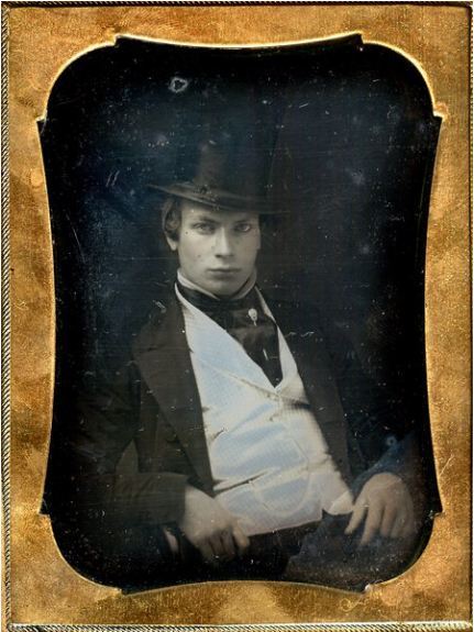 Dashing, through the snow. 
tuesday-johnson:

ca. 1850’s, [daguerreotype portrait of a young man]
via Live Auctioneers, Be-hold

