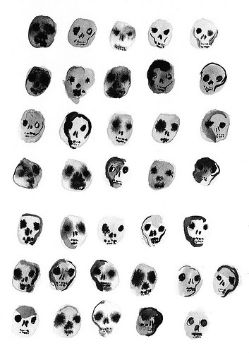 greyola:  skull card (by kaye blegvad)