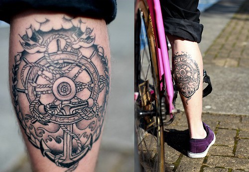Calf nautical tattoo fixed gear combo photograph Posted Thu December 29th 