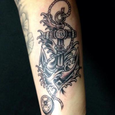 tattoo tattoos memorial tattoo anchor usn navy water nautical 