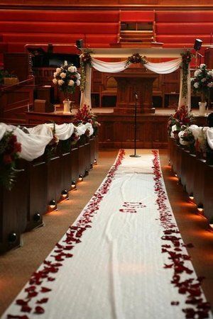 Wedding Red White Ceremony Petals Church Decorations Project Wedding