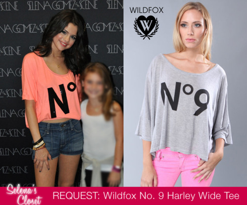 We got a request for this top Selena wore during her Florida meet &amp; greet in July. The pink color is unfortunately sold out, however you can still pick up the grey/black top for $90.96. Buy it HERE.