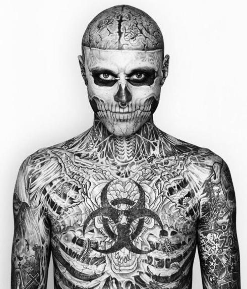  Filed under tattoo full body skull man creepy