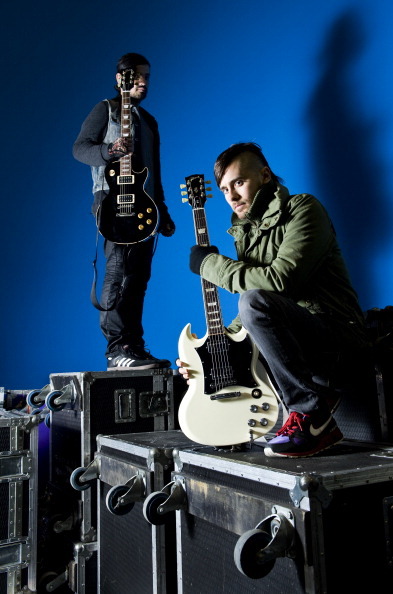 Jared Leto and Tomo Milicevic at backstage at the Nottingham Arena Shoot , February 18, 2010