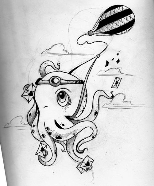 Tagged octopus tattoo tattoo flash love letter 