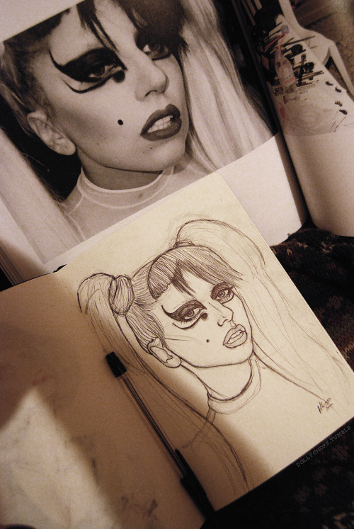 A quick drawing of Lady Gaga x Terry Richardson VI unfinished
