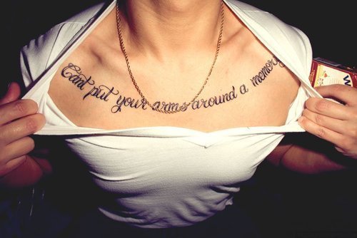 Tagged chest tattoo quote tattoo