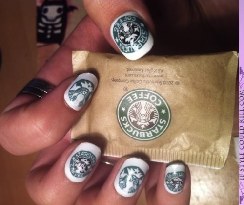 I vomited rainbows when my friend, Tracy , linked me to this post. Nail art + Starbucks. What&#8217;s not to love?